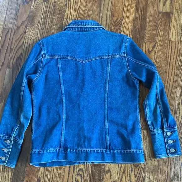 BILL BLASS | Vintage (80s) Jean Jacket w/ Zipper and Deep 3-button Cuffs | Sz M - Picture 7 of 10